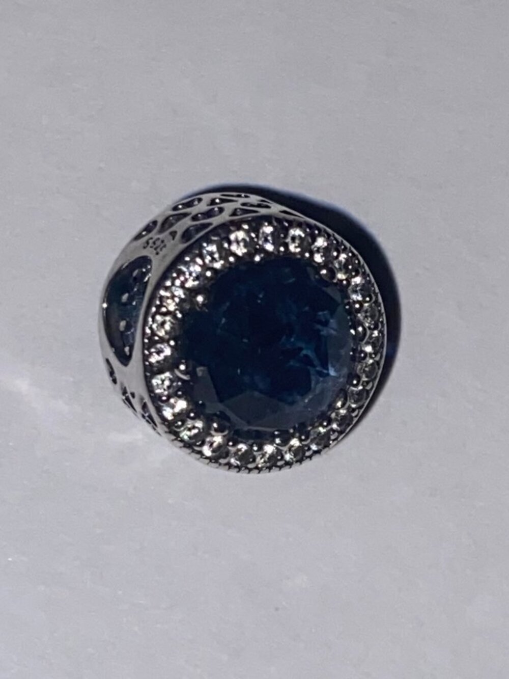 Pandora Blue Radiant Hearts Charm Sterling Silver